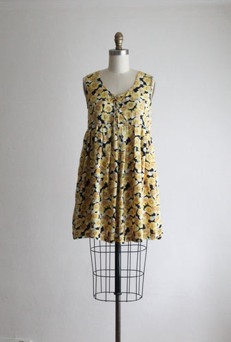 corset-front sunflower mini dress