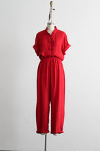 tomato linen trousers set