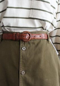 embossed leather belt