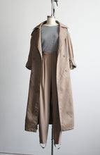 soft taupe trench coat