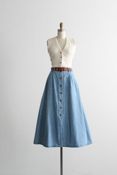 sunlight denim maxi skirt
