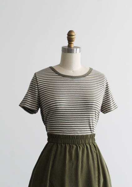 sage striped tee