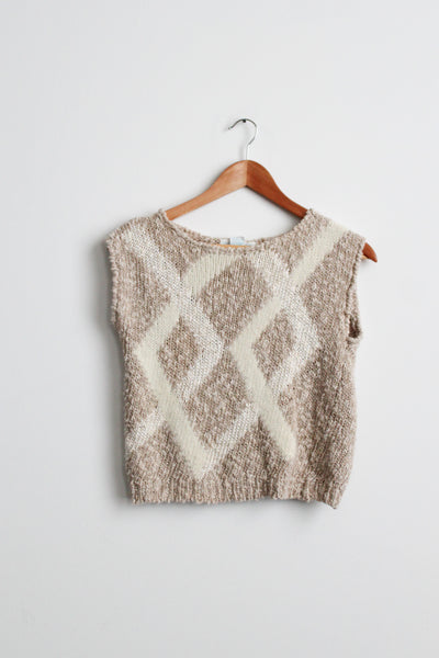 diamond knit vest