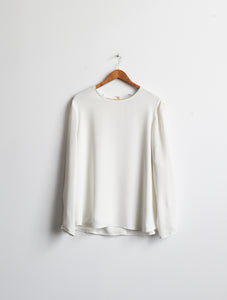 button-back soft white blouse