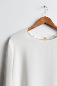 button-back soft white blouse