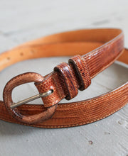 embossed leather belt