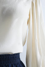 wheat embossed silk blouse