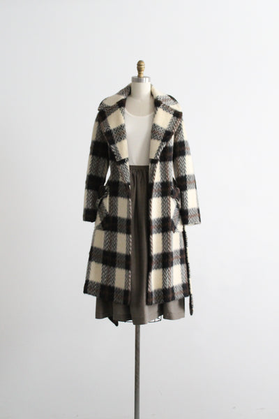 mohair plaid wool trench