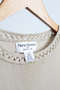 lattice silk knit tee