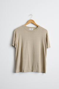 lattice silk knit tee