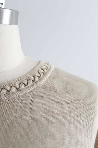 lattice silk knit tee
