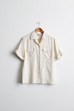 ivory silk button up
