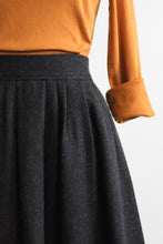 graphite wool midi skirt