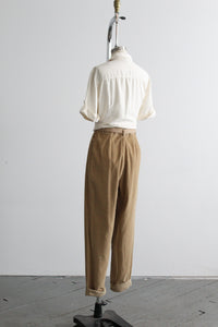 ivory silk button up