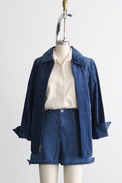 adriatic blue suede jacket