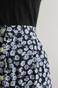 button-front botanical maxi skirt