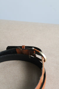 skinny cognac leather belt