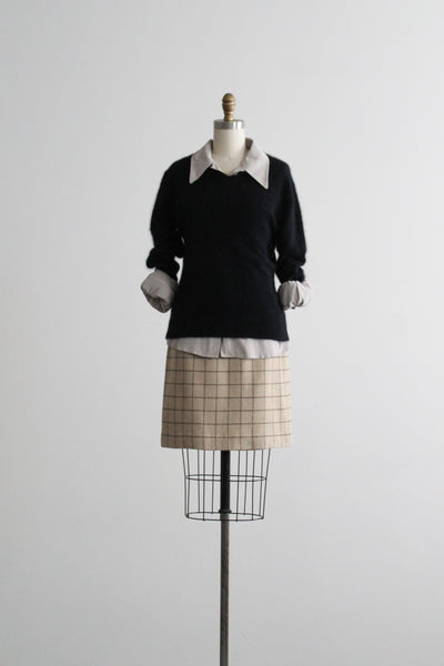 gridlines wool skirt