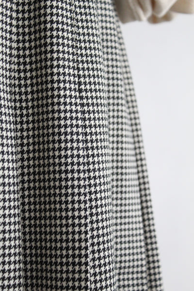 houndstooth wool midi skirt