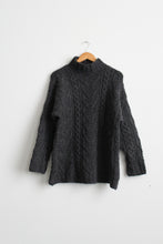 graphite wool fisherman sweater