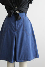 flared denim longline shorts