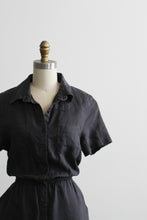 ash black linen day dress