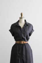 ash black linen day dress