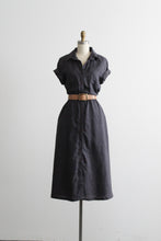 ash black linen day dress