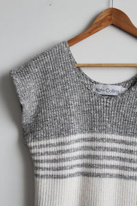 striped knit blouse