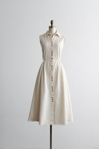 parchment cotton button front dress