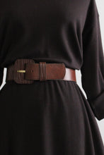 whiskey brown wide leather belt