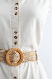 parchment cotton button front dress