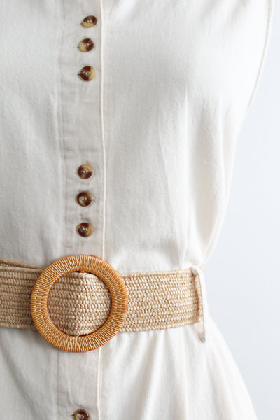 parchment cotton button front dress