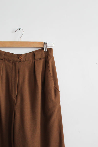 tobacco wool trousers