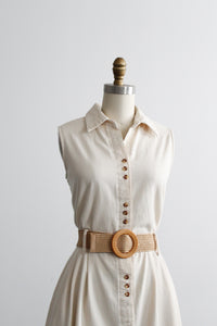 parchment cotton button front dress