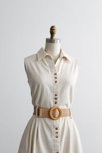 parchment cotton button front dress