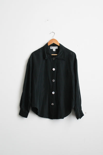 ash black silk jacket