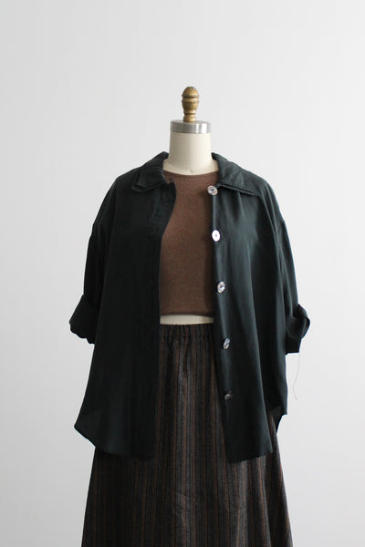 ash black silk jacket