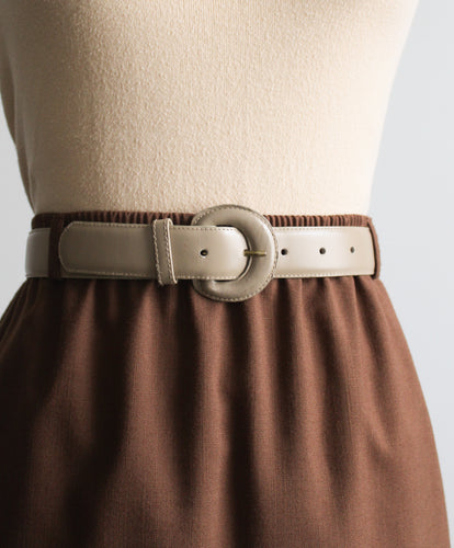 soft taupe leather belt