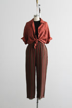 terra cotta silk button up