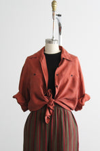 terra cotta silk button up