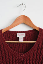 redwood cable knit cardigan (l)