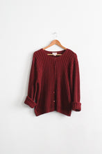 redwood cable knit cardigan (l)