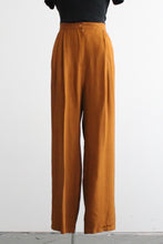 tobacco silk trousers