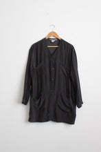 ash black silk jacket