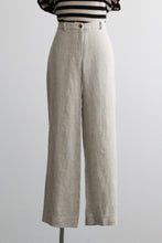mushroom linen trousers