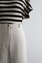 mushroom linen trousers