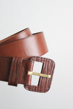 whiskey brown wide leather belt