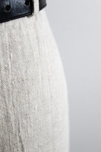 mushroom linen trousers