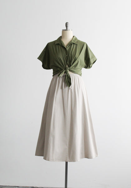 fawn cotton midi skirt